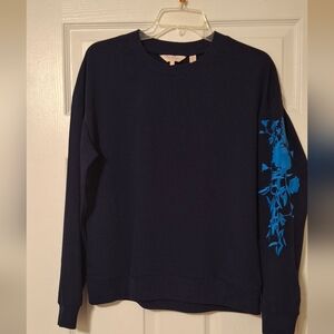 Ted Baker Navy Sweater with Turquoise Floral Detail